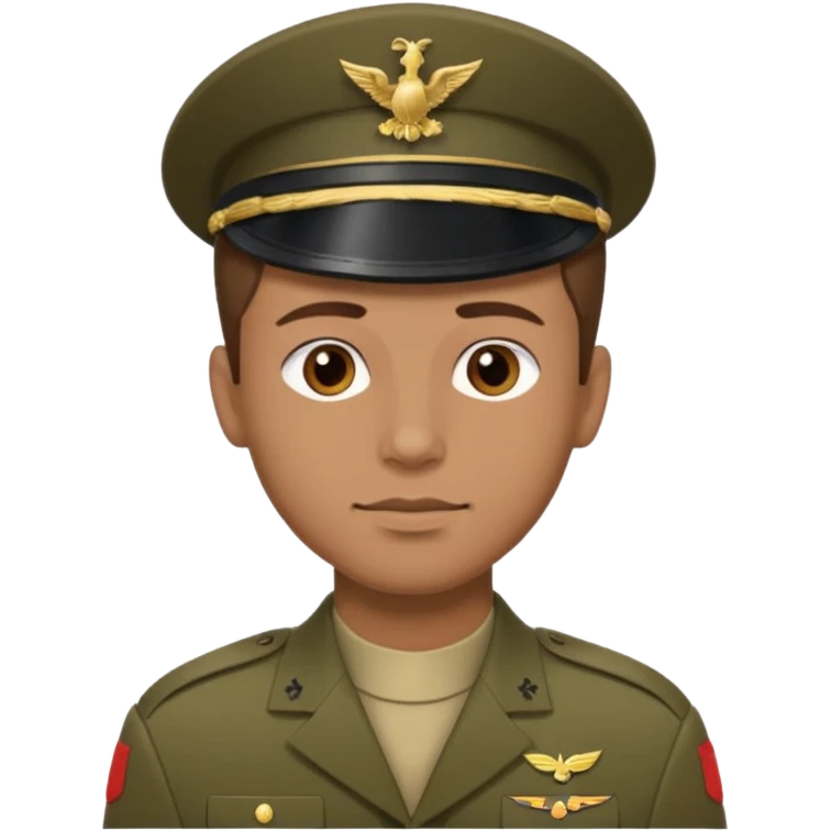 male soldier brown hair style emoji