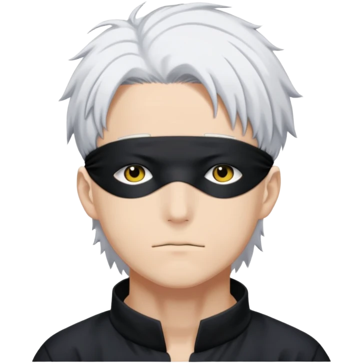 Satoru Gojo with white hair and blindfold from Jujutsu Kaisen emoji
