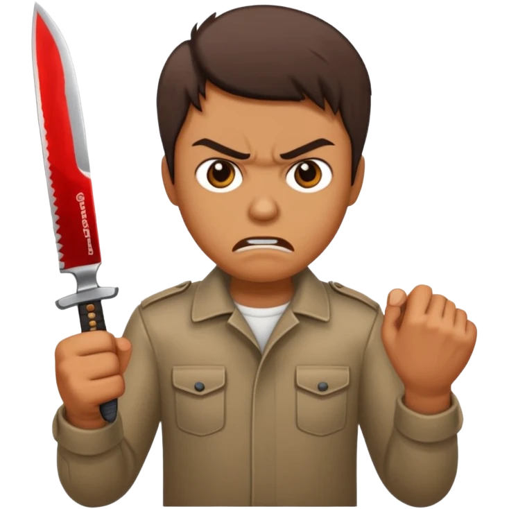 Angry fighting with knife  emoji