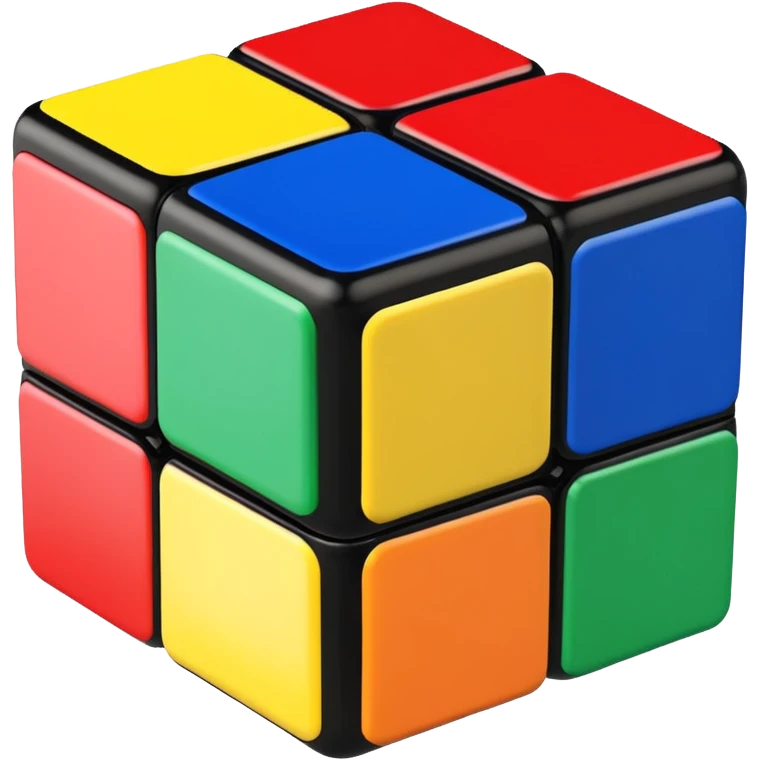 3x3 Rubix Cube and its solved emoji