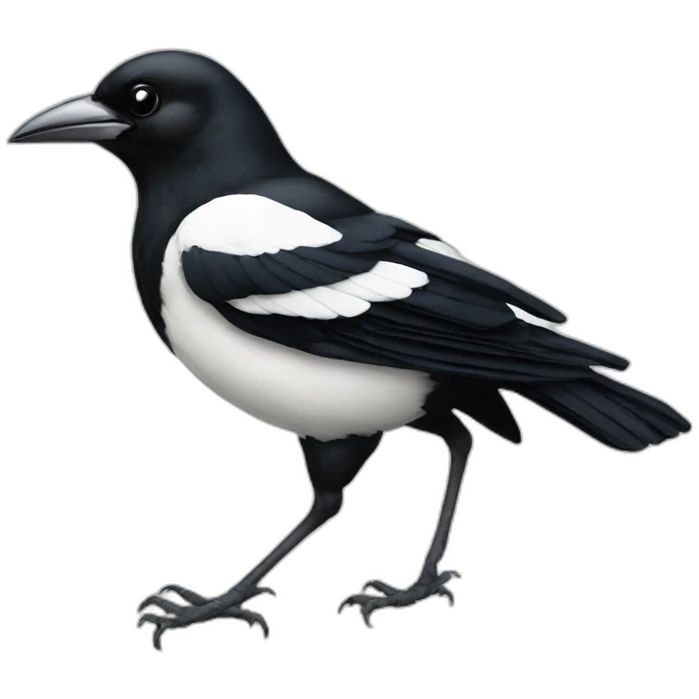 magpie walking emoji
