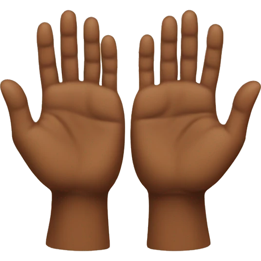Two brown hands make multibly shape emoji