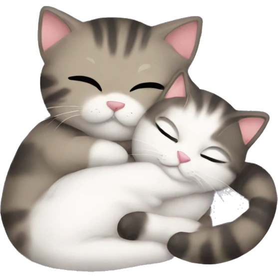 Cuddling cat emoji