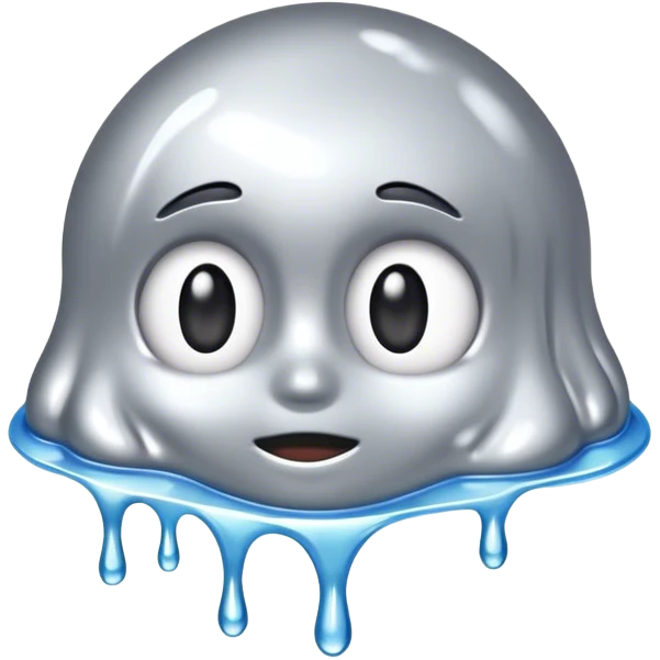 Melting silver emoji