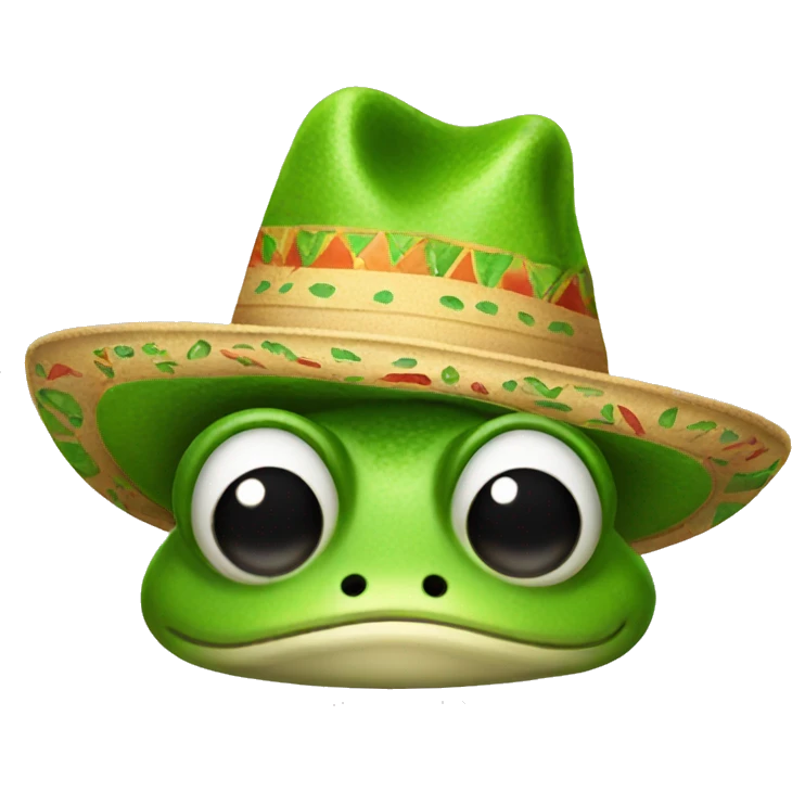Frog emoji with sombrero emoji