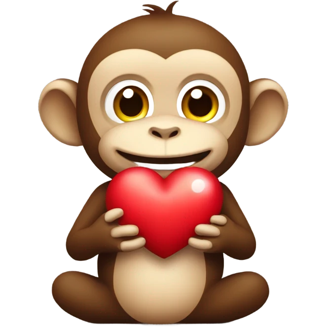 Happy monkey with a heart emoji