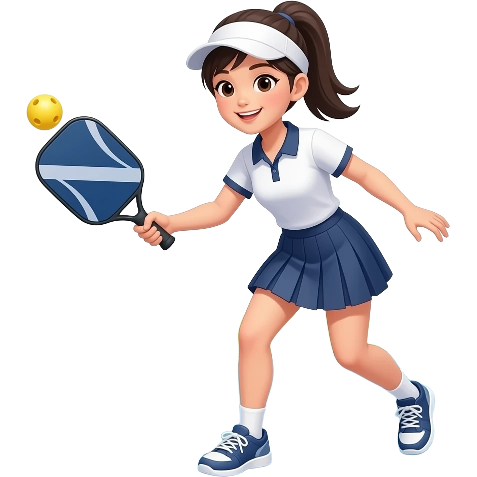 Asian pretty girl playing pickleball emoji