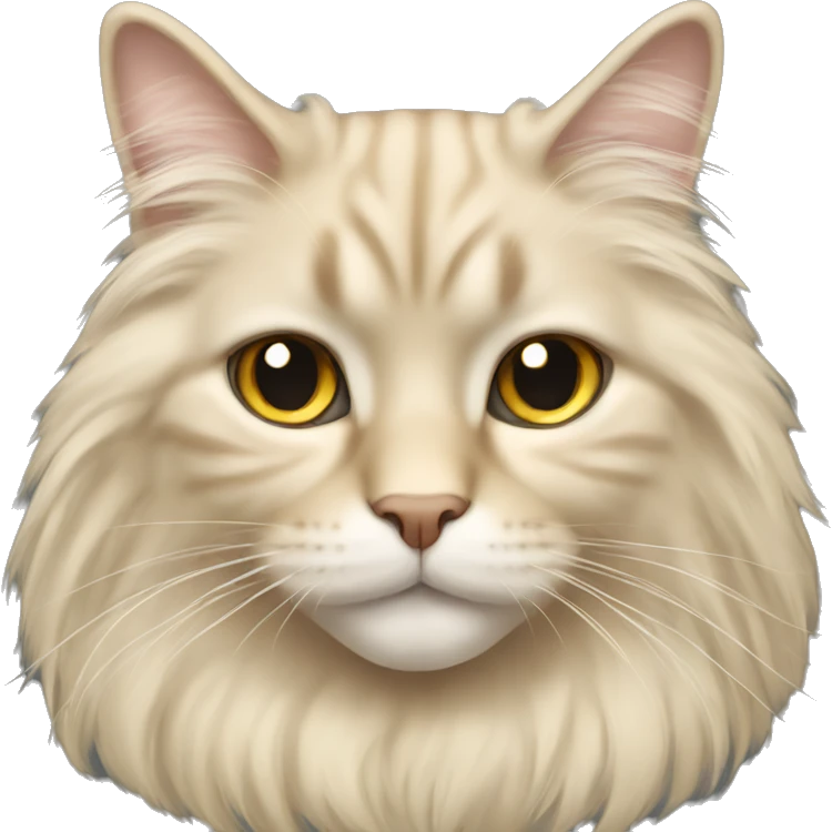 long haired fluffy beige cat emoji