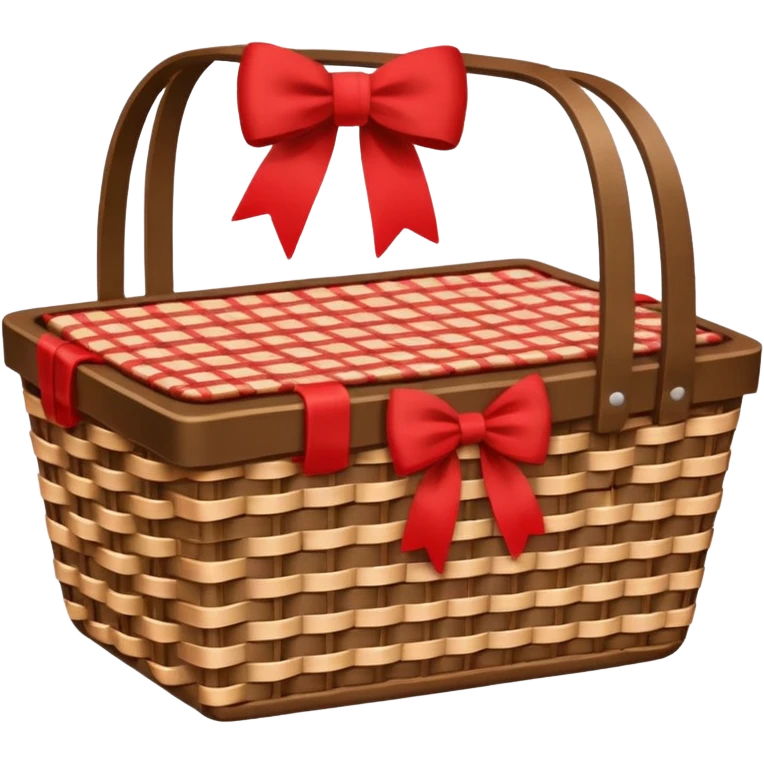 Black Picnic basket with red bow emoji