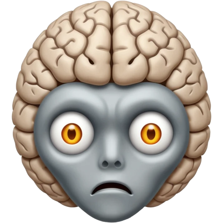 Scared amygdala in brain emoji