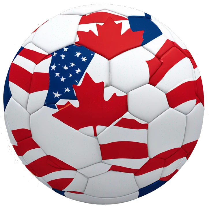usa and canada on a soccer ball emoji
