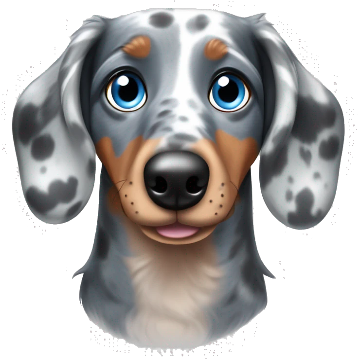 dapple blue merle dachshund with one eye blue emoji