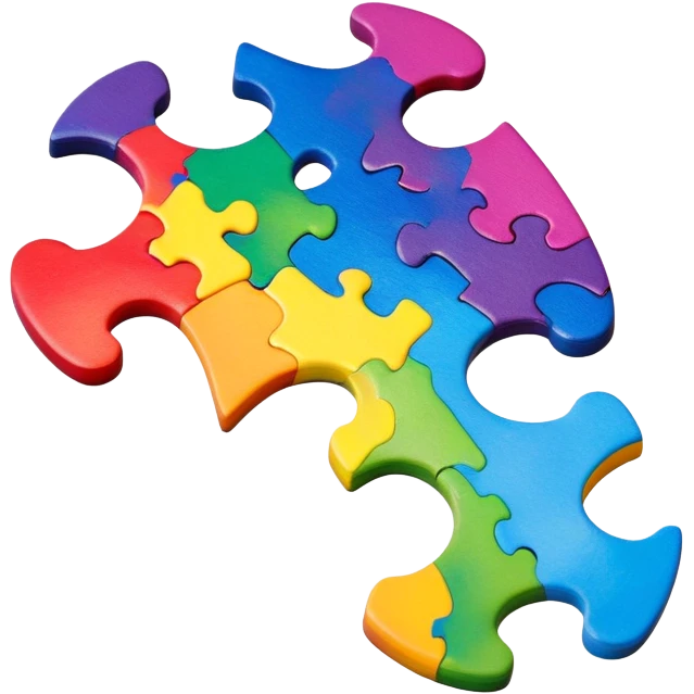 Rainbow Splattered paint on a puzzle piece emoji