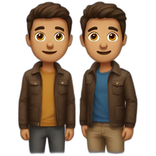 Deux bruns qui s'embrassent emoji