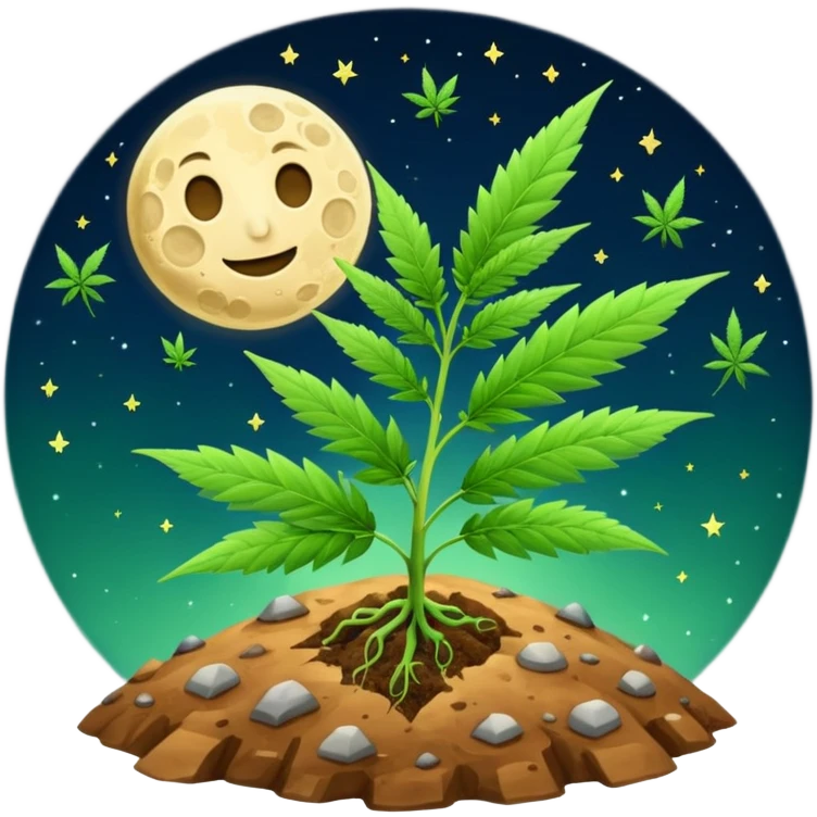Marijuana plants to the moon  emoji