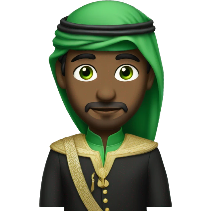 Prince of Dubai with green eyes emoji