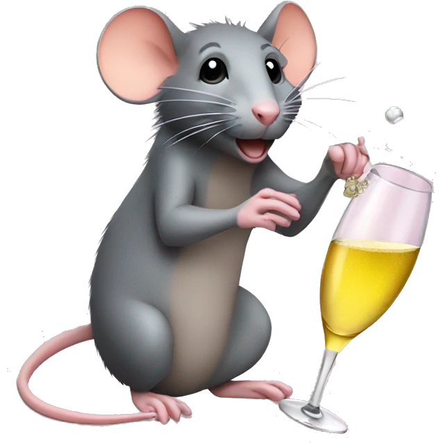 Rat drinking champagne  emoji