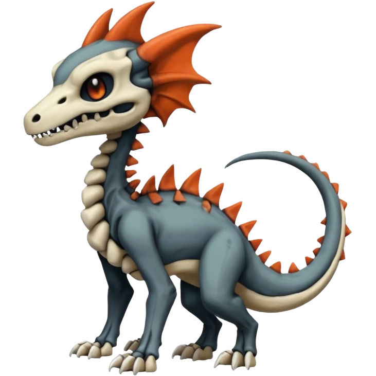 Skeletal Cubone-Salandit-Marowak-Poochyena-Litten-Fakémon-hybrid-creature (full body), 4 legs emoji