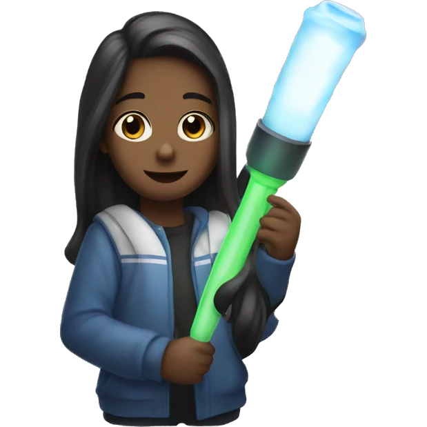a girl holding an enhypen lightstick emoji