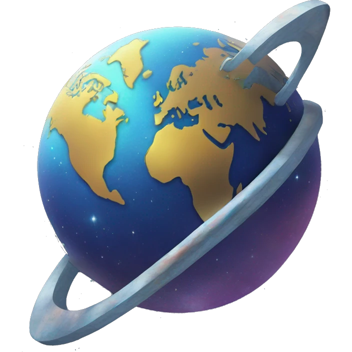 globe in space (hiroshi nagami style art)  emoji