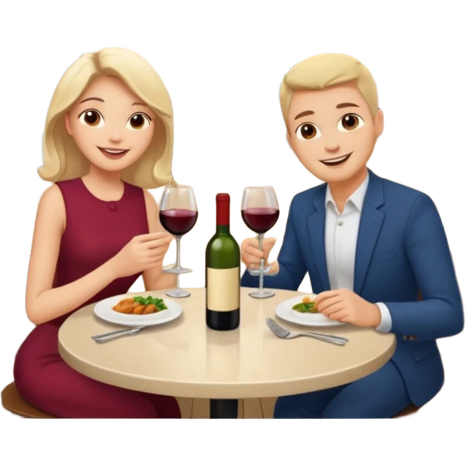  couple sitting and having dinner in a restaurant emoji
