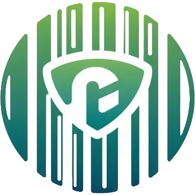 Minimalist circular logo with a stylized barcode morphing into a globe, with company name "EthicScope" elegantly incorporated into the design. Clean greens and blues with neutral tones. Professional tech-forward design. emoji