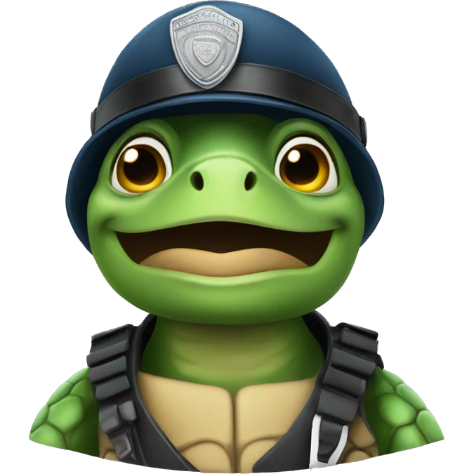 turtle-policeman with  emoji
