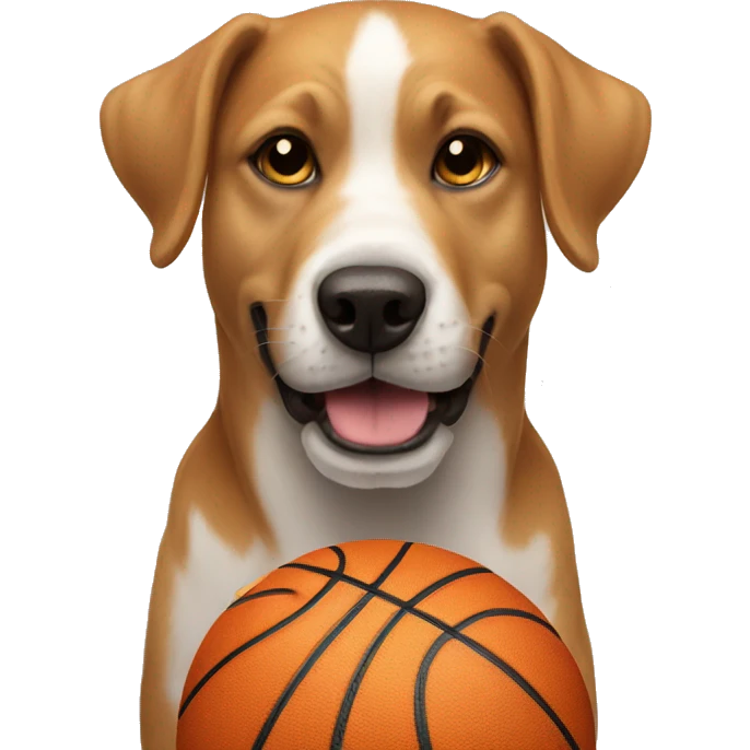 dog with basketball emoji