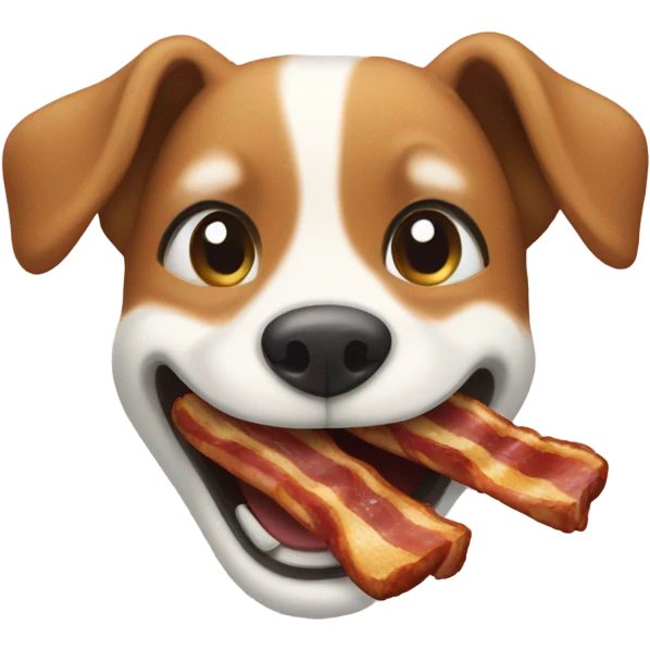 Dog eating bacon emoji