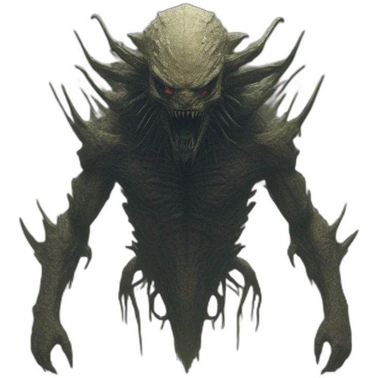 Predator in beksinski style hyperrealistic emoji