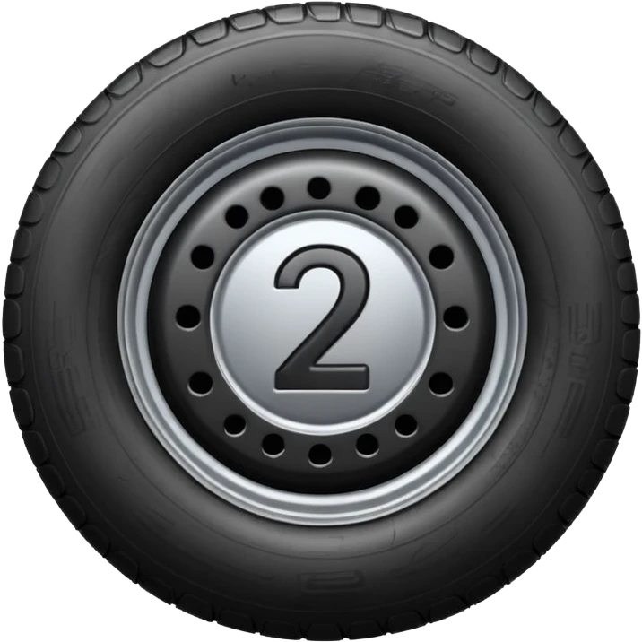semi tire with the number 2 in the center emoji