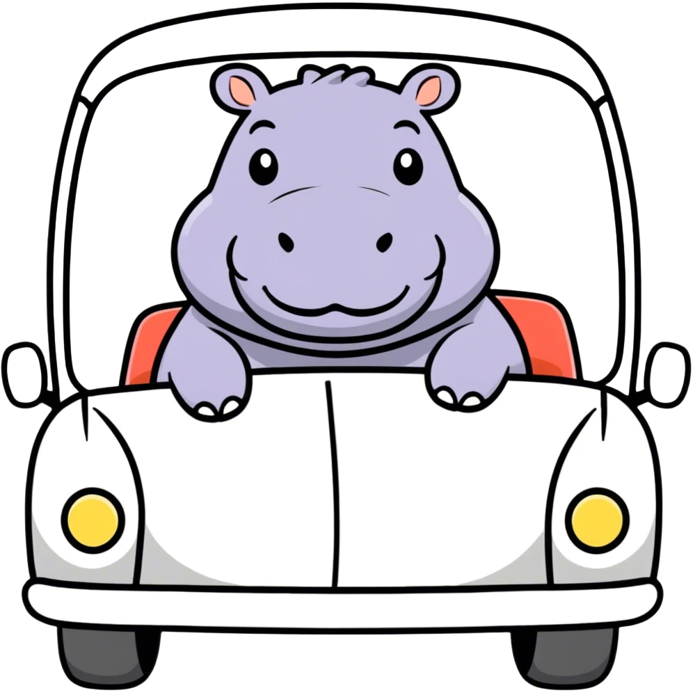 Hippo sitting es n car emoji