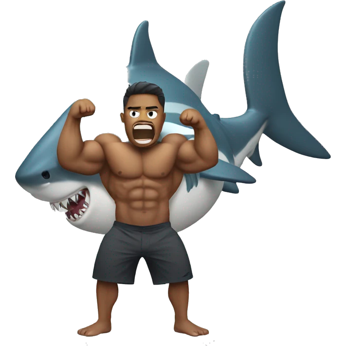 sharkwith strong muscles emoji