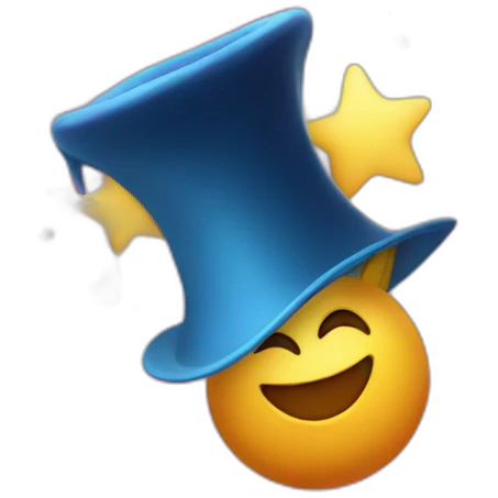 star jumping out of a magic hat without face emoji