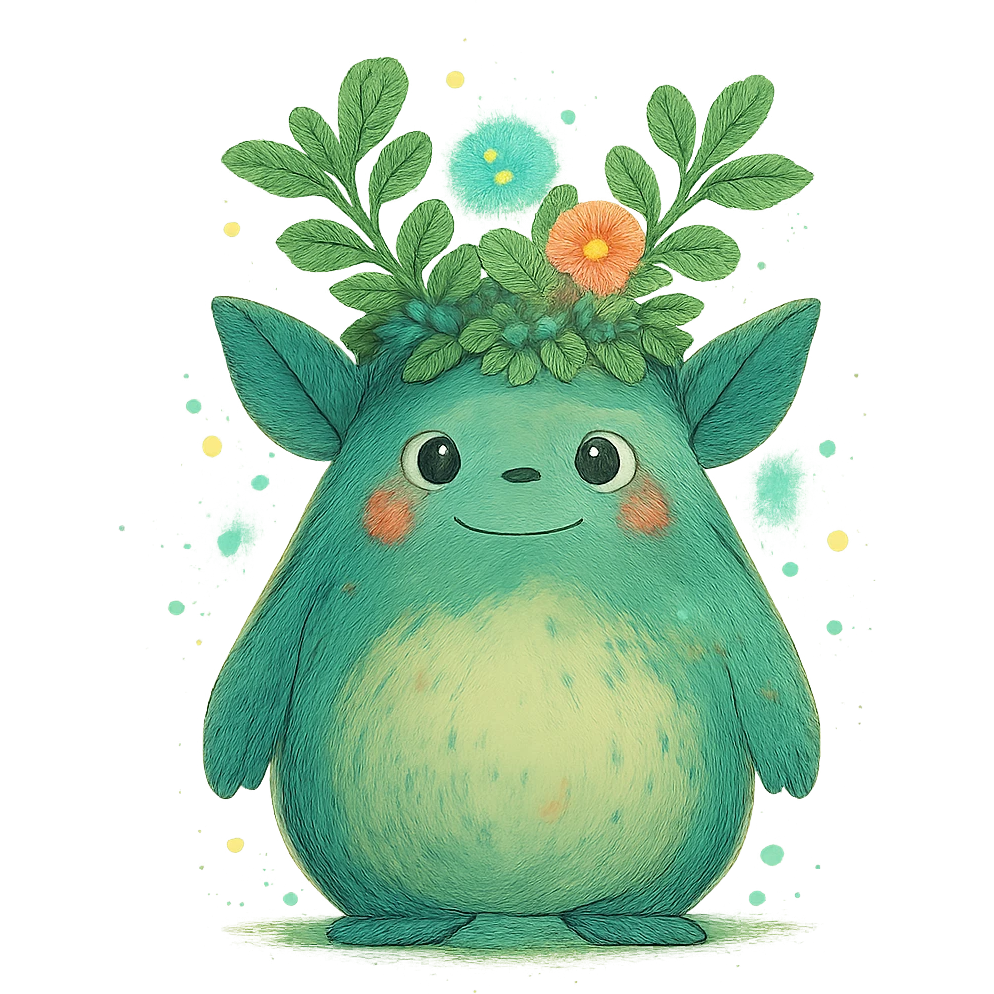 a whimsical forest spirit, ghibli style, detailed, vibrant, magical atmosphere emoji