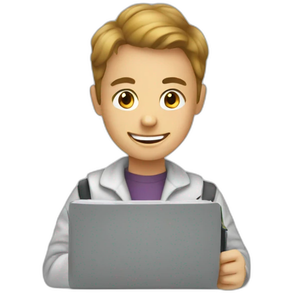 Student creating flashcard emoji