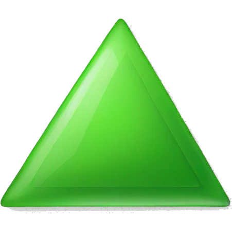 completely green triangle filled flat emoji