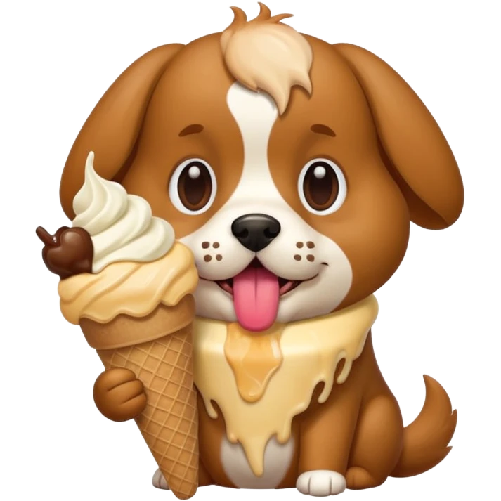 dog eating ice cream emoji