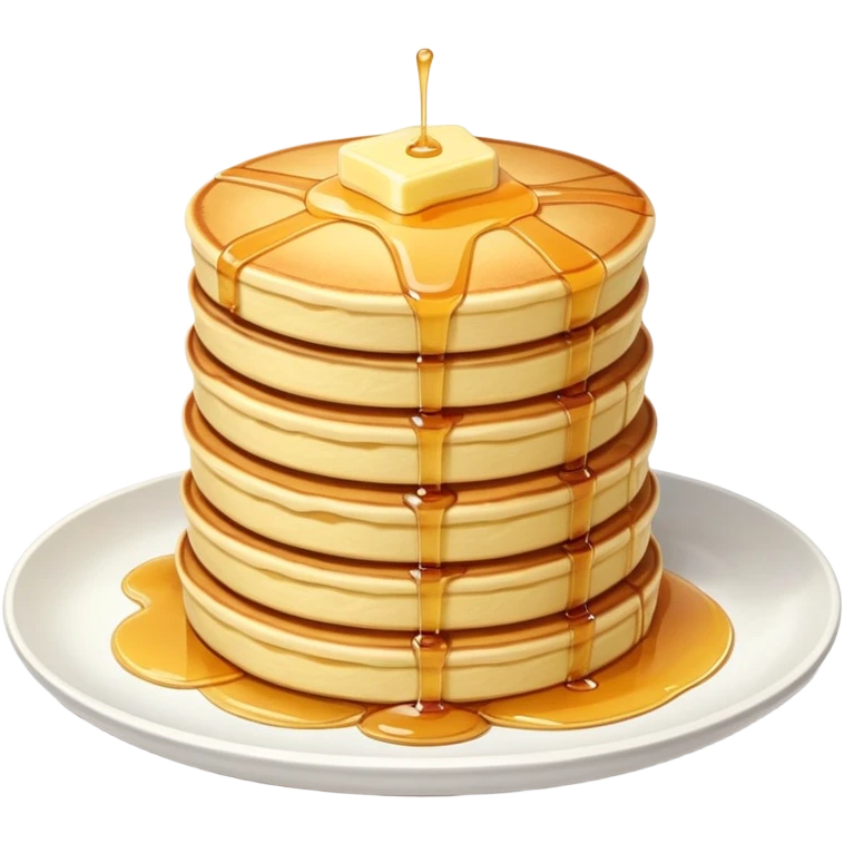 Japanese fluffy souffle pancakes stacked with syrup and butter emoji
