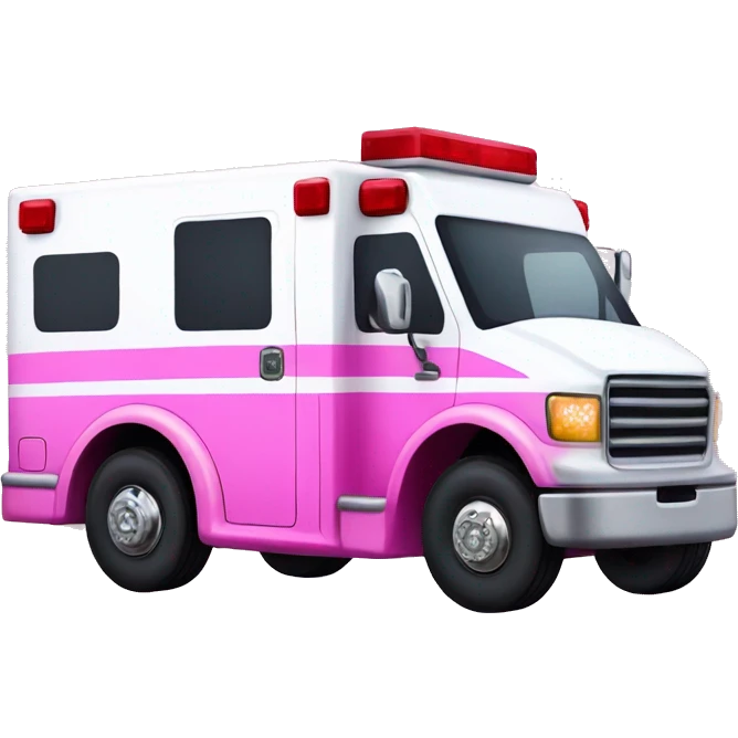 Pink ombre ambulance truck with glitter  emoji