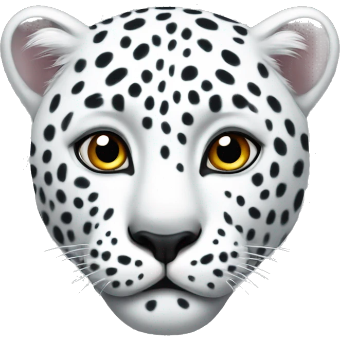white leopard with beautiful eyes  emoji