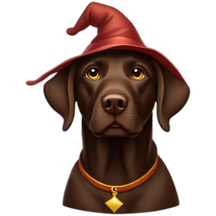 Labrador Retriver chocolate color looks like a wizard emoji