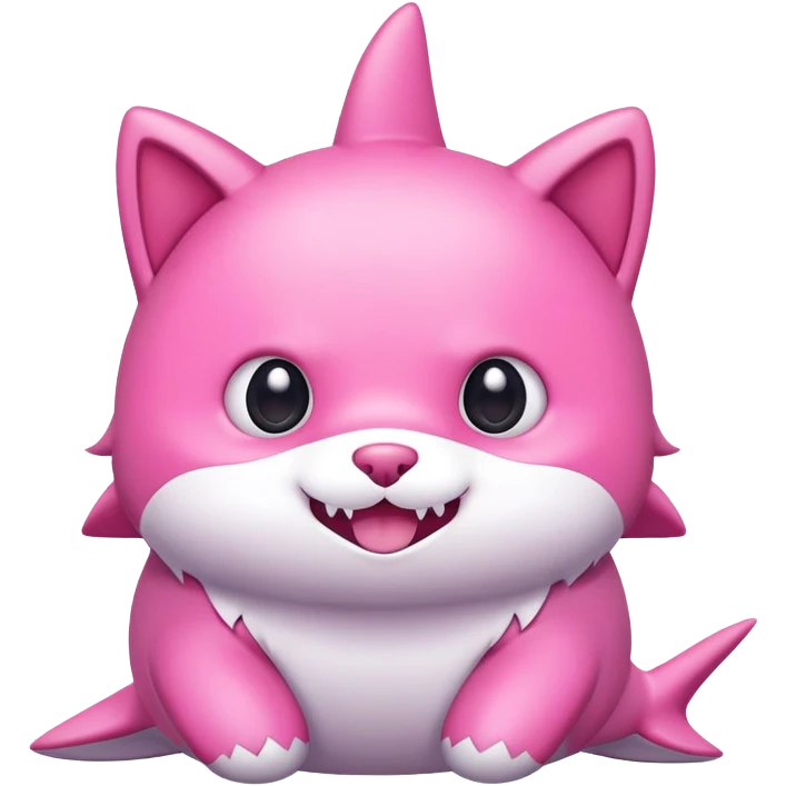 Pink shark cat emoji