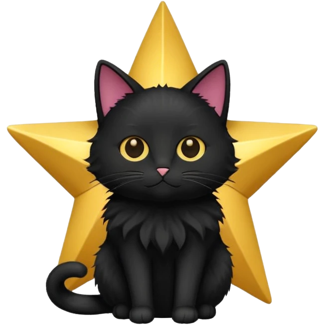 A black cat inside of a star ⭐️ 🐱 emoji