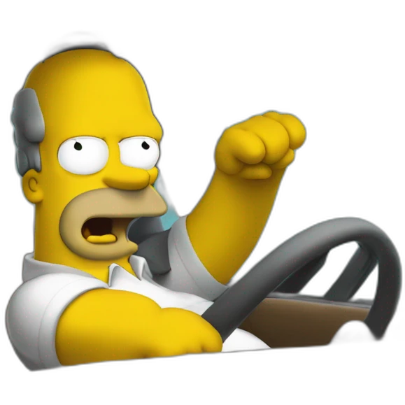 Homer simpsons in a car emoji