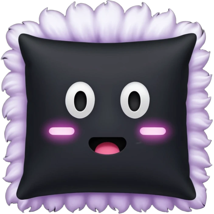 a black  pillow with dark aura coming out of it  without face  emoji