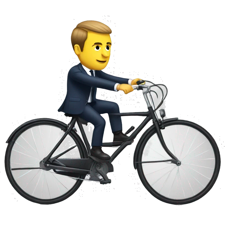 Macron sur un velo emoji