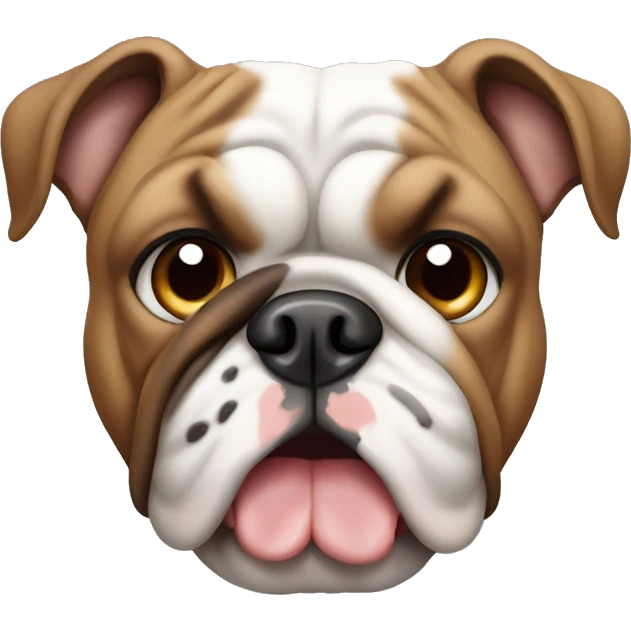 English Bulldog with brown spot on upper right portion of face emoji