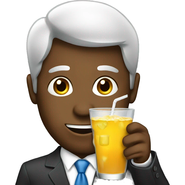 Businessman with drink emoji