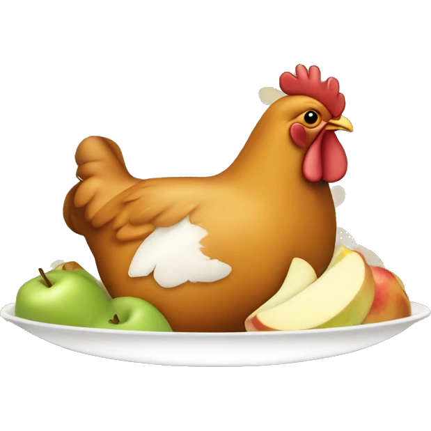 un poulet avec de la compote de pomme  emoji